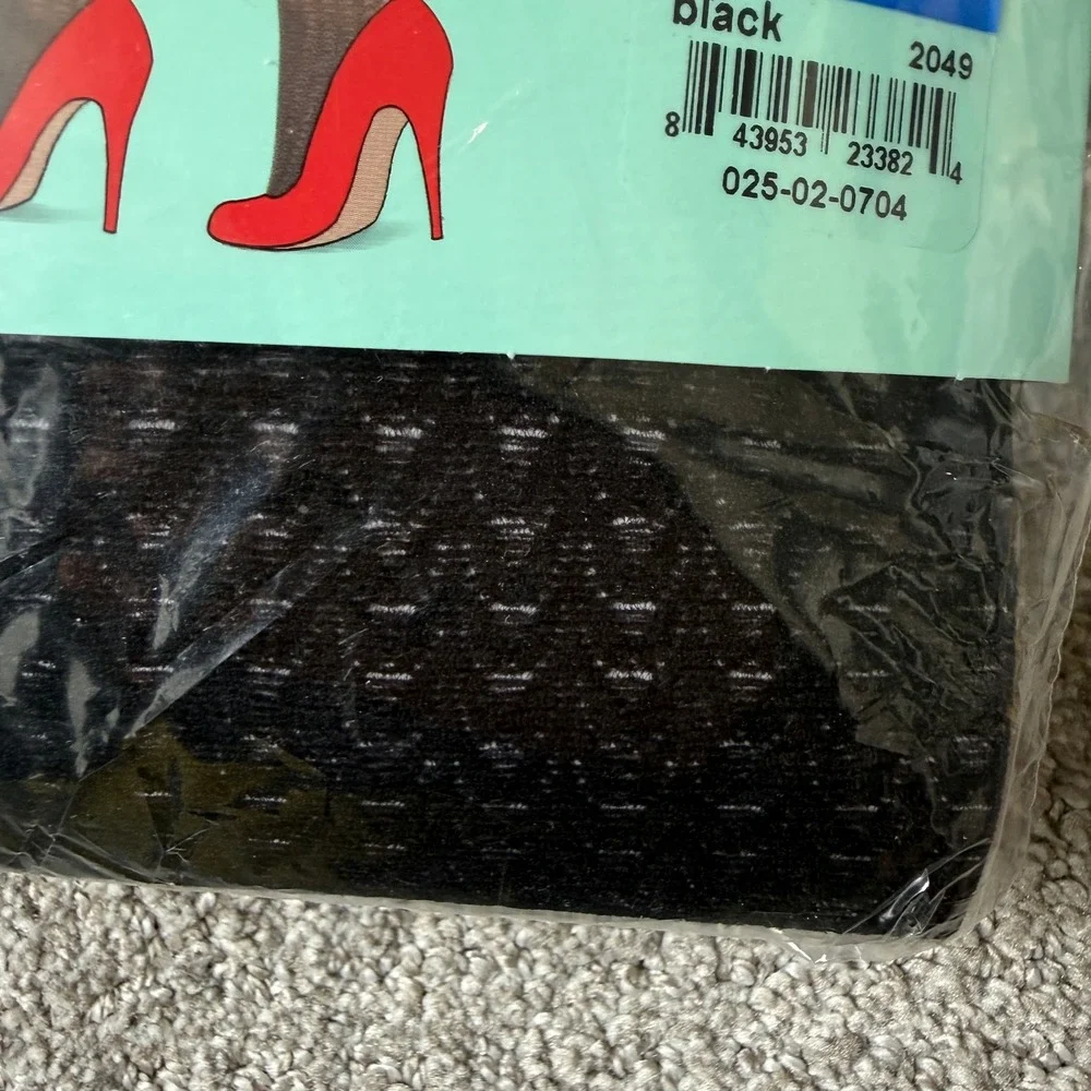 NWT ASSETS‎ Sara Blakely Women's Size 4 Black Textured Wish Bone Shaping Tights